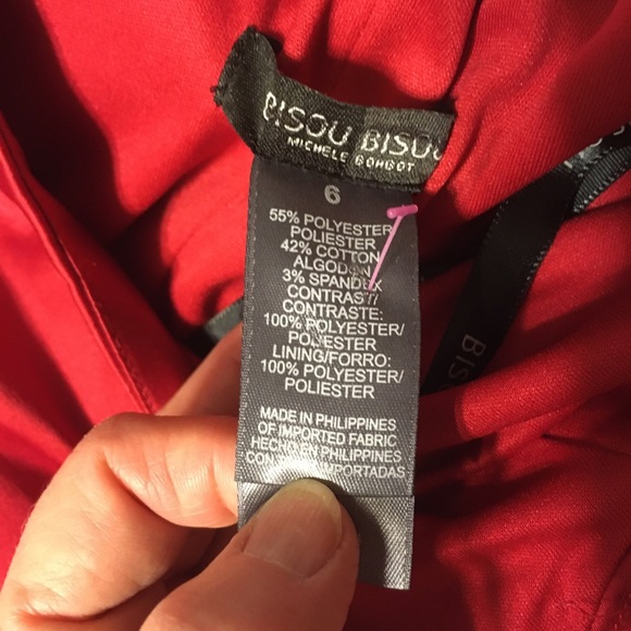 Bisou Bisou Red One Shoulder Cocktail Dress, S - Picture 3 of 12